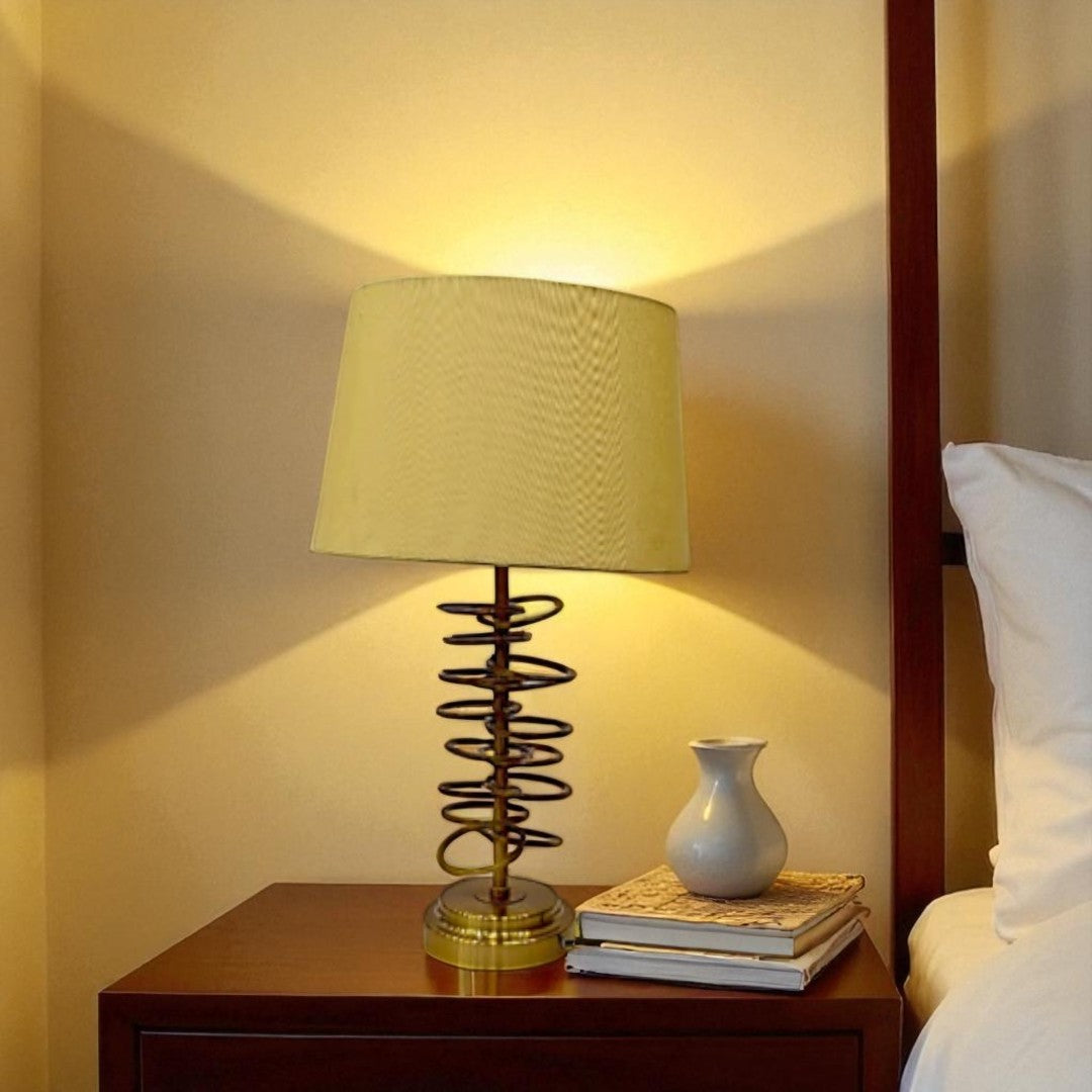 Helia Contemporary Brass Side Lamp